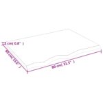 vidaXL Stolová doska 80x60x2 cm neošetrený dubový masív – Obrázok 6