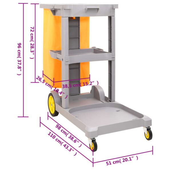vidaXL Upratovací vozík s vedrom na mop polypropylén – Obrázok 10