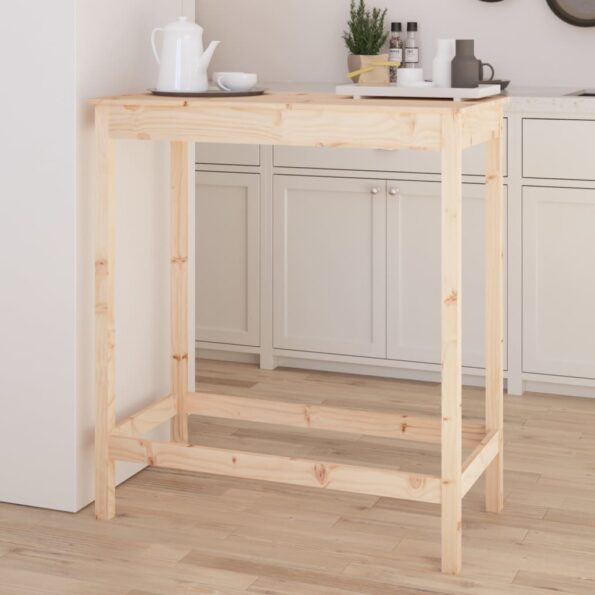 vidaXL Barový stolík 100x50x110 cm borovicový masív – Obrázok 3