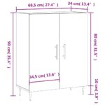 vidaXL Komoda betónovo sivá 69,5x34x90 cm kompozitné drevo – Obrázok 12