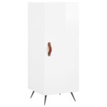 vidaXL Komoda lesklá biela 34,5x34x90 cm spracované drevo – Obrázok 2