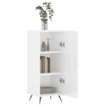 vidaXL Komoda lesklá biela 34,5x34x90 cm spracované drevo – Obrázok 4