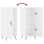 vidaXL Komoda lesklá biela 34,5x34x90 cm spracované drevo – Obrázok 9