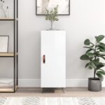 vidaXL Komoda lesklá biela 34,5x34x90 cm spracované drevo