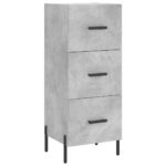 vidaXL Komoda betónovo sivá 34,5x34x90 cm spracované drevo – Obrázok 2