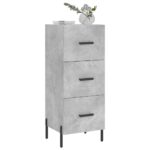 vidaXL Komoda betónovo sivá 34,5x34x90 cm spracované drevo – Obrázok 3