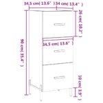 vidaXL Komoda betónovo sivá 34,5x34x90 cm spracované drevo – Obrázok 12