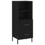 vidaXL Komoda čierna 34,5x34x90 cm spracované drevo – Obrázok 2