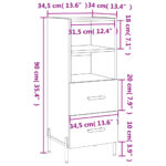 vidaXL Komoda čierna 34,5x34x90 cm spracované drevo – Obrázok 12