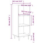 vidaXL Komoda biela 34,5x32,5x90 cm kompozitné drevo – Obrázok 9