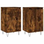 vidaXL Komody 2 ks dymový dub 40x35x70 cm kompozitné drevo – Obrázok 2