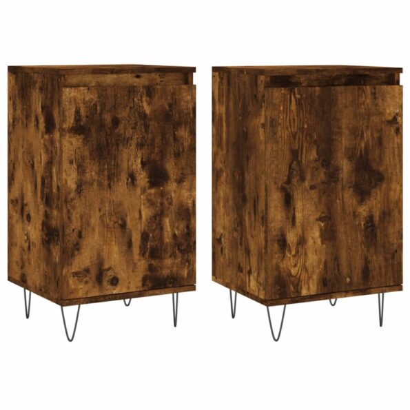 vidaXL Komody 2 ks dymový dub 40x35x70 cm kompozitné drevo – Obrázok 2