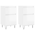 vidaXL Komody 2 ks lesklé biele 40x35x70 cm kompozitné drevo – Obrázok 2