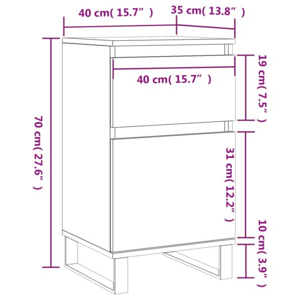 vidaXL Komoda biela 40x35x70 cm kompozitné drevo – Obrázok 12