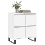 vidaXL Komoda biela 60x35x70 cm spracované drevo – Obrázok 3