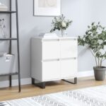 vidaXL Komoda biela 60x35x70 cm spracované drevo