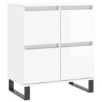 vidaXL Komoda vysoký lesk biela 60x35x70 cm spracované drevo – Obrázok 2