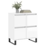 vidaXL Komoda vysoký lesk biela 60x35x70 cm spracované drevo – Obrázok 3