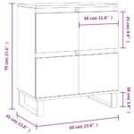 vidaXL Komoda vysoký lesk biela 60x35x70 cm spracované drevo – Obrázok 11