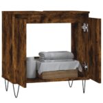 vidaXL Kúpeľňová skrinka dymový dub 58x33x60 cm kompozitné drevo – Obrázok 3