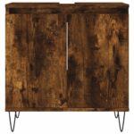 vidaXL Kúpeľňová skrinka dymový dub 58x33x60 cm kompozitné drevo – Obrázok 4