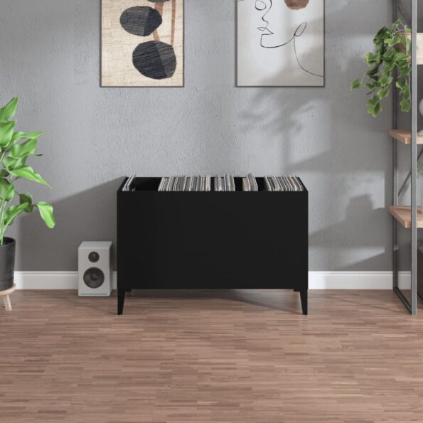 vidaXL Skrinka na platne čierna 74,5x38x48 cm kompozitné drevo – Obrázok 3