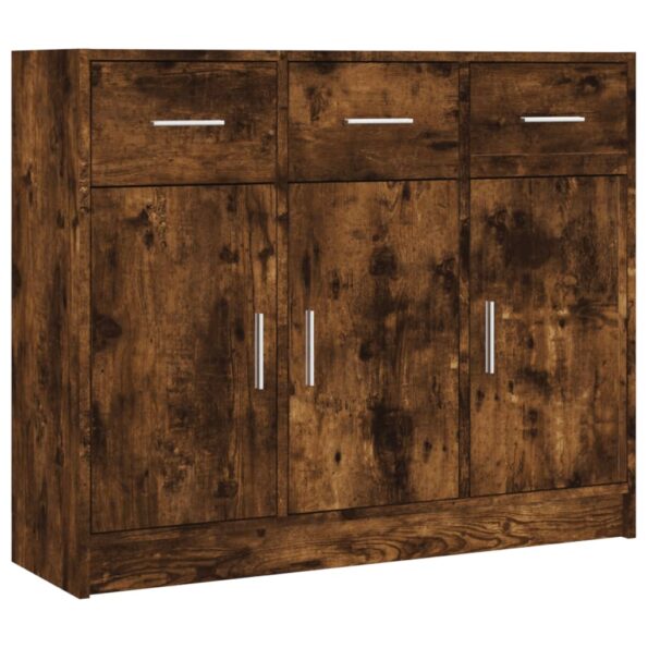 vidaXL Komoda dymový dub 91x28x75 cm kompozitné drevo – Obrázok 2