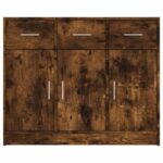 vidaXL Komoda dymový dub 91x28x75 cm kompozitné drevo – Obrázok 5
