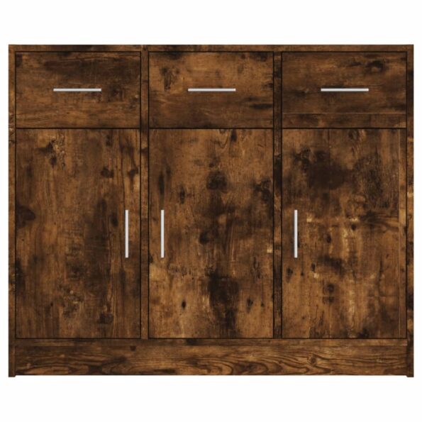 vidaXL Komoda dymový dub 91x28x75 cm kompozitné drevo – Obrázok 5