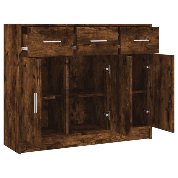 vidaXL Komoda dymový dub 91x28x75 cm kompozitné drevo – Obrázok 6
