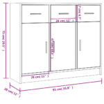 vidaXL Komoda dymový dub 91x28x75 cm kompozitné drevo – Obrázok 10