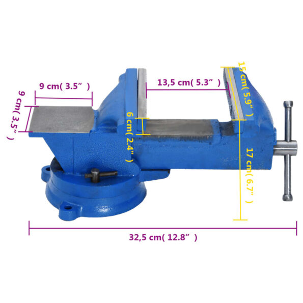 vidaXL Stolný zverák 150 mm liatinový – Obrázok 8