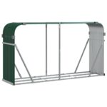 vidaXL Držiak na polená zelený 180x45x100 cm pozinkovaná oceľ – Obrázok 2