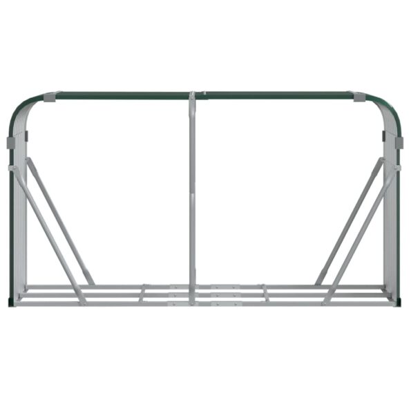 vidaXL Držiak na polená zelený 180x45x100 cm pozinkovaná oceľ – Obrázok 4