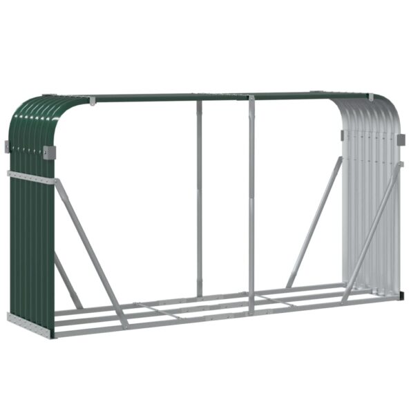 vidaXL Držiak na polená zelený 180x45x100 cm pozinkovaná oceľ – Obrázok 6