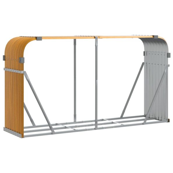 vidaXL Držiak na polená drevený vzhľad 180x45x100 cm pozinkovaná oceľ – Obrázok 2