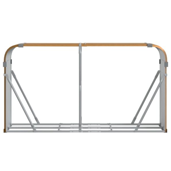 vidaXL Držiak na polená drevený vzhľad 180x45x100 cm pozinkovaná oceľ – Obrázok 4