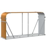 vidaXL Držiak na polená drevený vzhľad 180x45x100 cm pozinkovaná oceľ – Obrázok 6