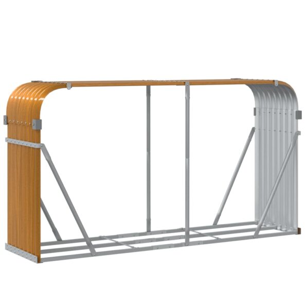 vidaXL Držiak na polená drevený vzhľad 180x45x100 cm pozinkovaná oceľ – Obrázok 6