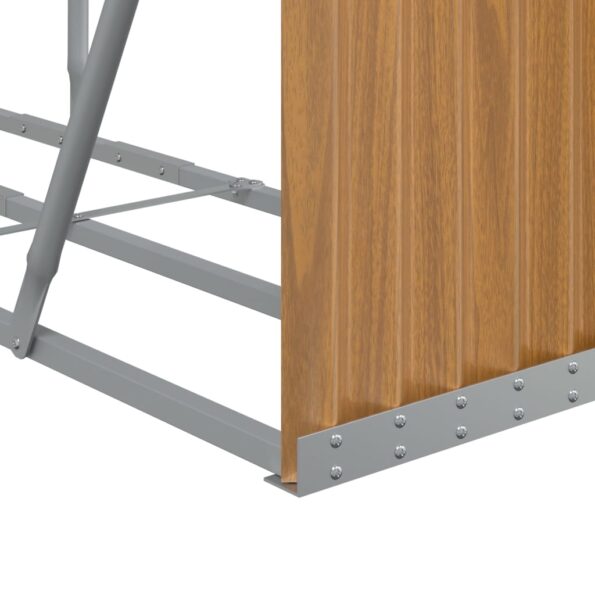 vidaXL Držiak na polená drevený vzhľad 180x45x100 cm pozinkovaná oceľ – Obrázok 7