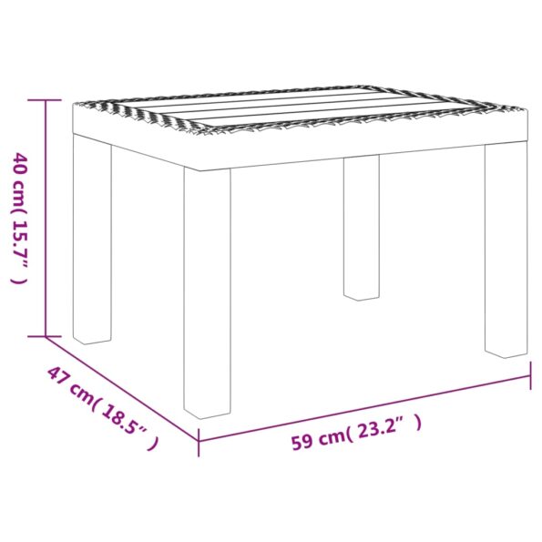vidaXL Záhradný stolík biely 59x47x40 cm PP – Obrázok 7
