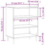 vidaXL Komoda biela 57x35x70 cm kompozitné drevo – Obrázok 9