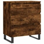 vidaXL Komoda dymový dub 60x35x70 cm spracované drevo – Obrázok 2