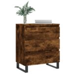 vidaXL Komoda dymový dub 60x35x70 cm spracované drevo – Obrázok 3