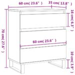 vidaXL Komoda dymový dub 60x35x70 cm spracované drevo – Obrázok 11