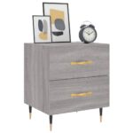 vidaXL Nočný stolík sivý sonoma 40x35x47,5 cm kompozitné drevo – Obrázok 3