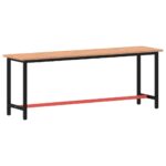 vidaXL Pracovný stôl 220x55x81,5 cm masívny buk a kov – Obrázok 2