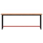 vidaXL Pracovný stôl 220x55x81,5 cm masívny buk a kov – Obrázok 3