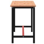 vidaXL Pracovný stôl 220x55x81,5 cm masívny buk a kov – Obrázok 4