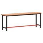 vidaXL Pracovný stôl 220x55x81,5 cm masívny buk a kov – Obrázok 5